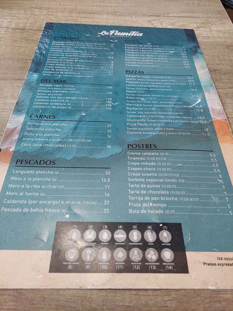 Restaurante La Familia Photo Menu 2