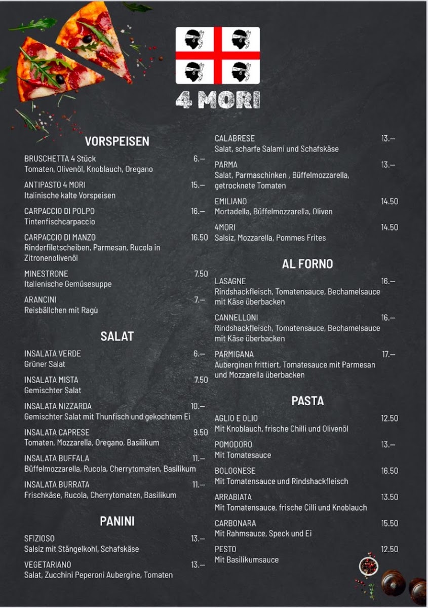 4 mori Pizzeria e Pinseria Photo Menu 1