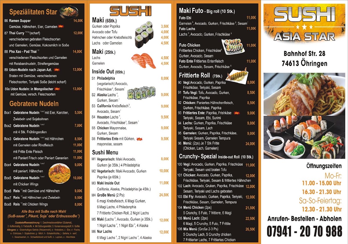 Sushi Asia Star Photo Menu 1