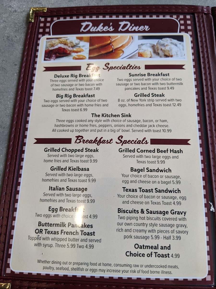 Duke's Diner Photo Menu 10