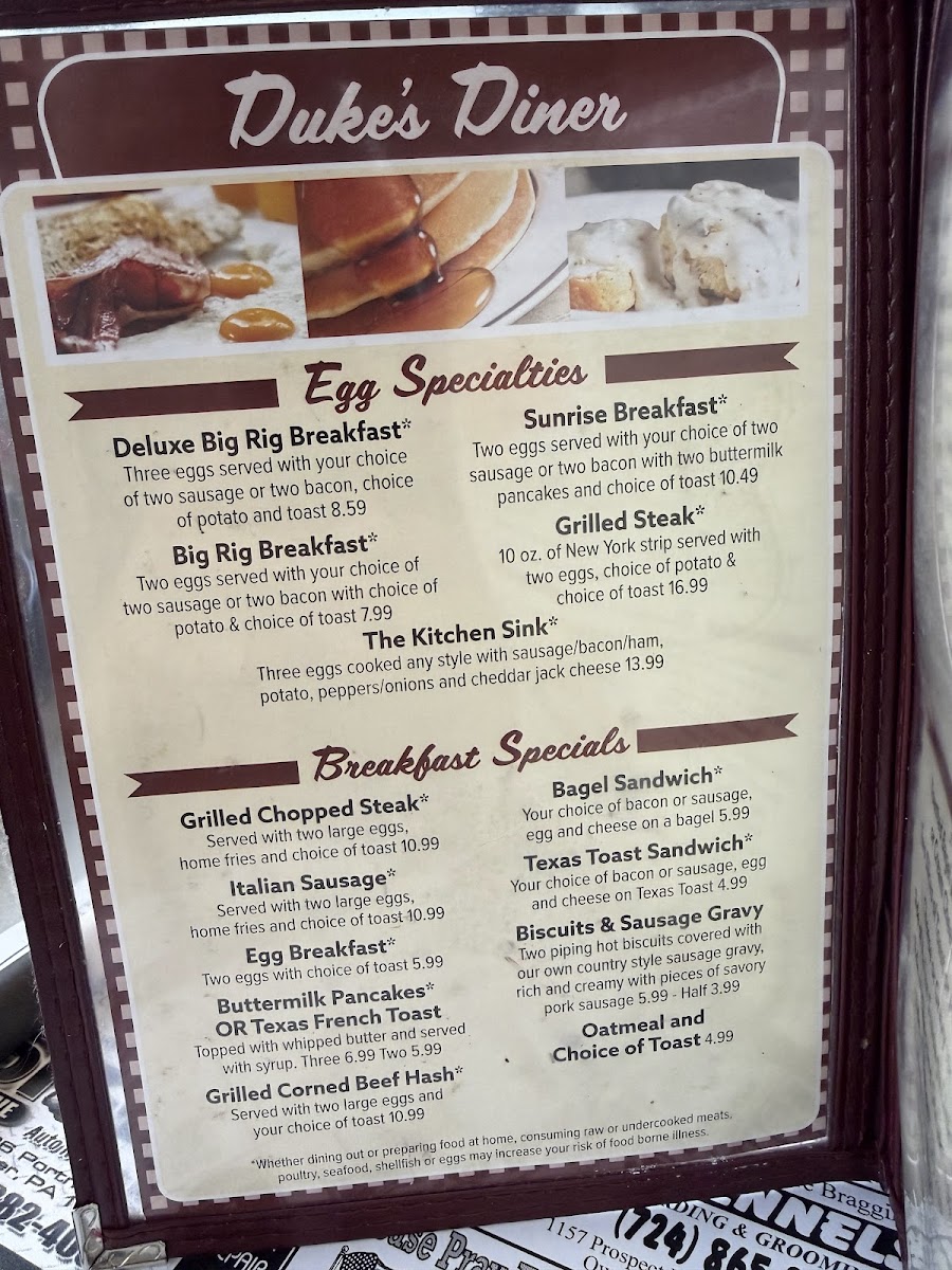 Duke's Diner Photo Menu 6