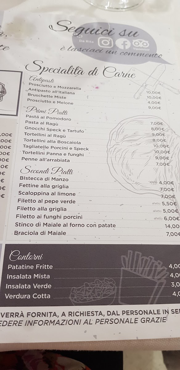 Ristorante Da Rita Photo Menu 7