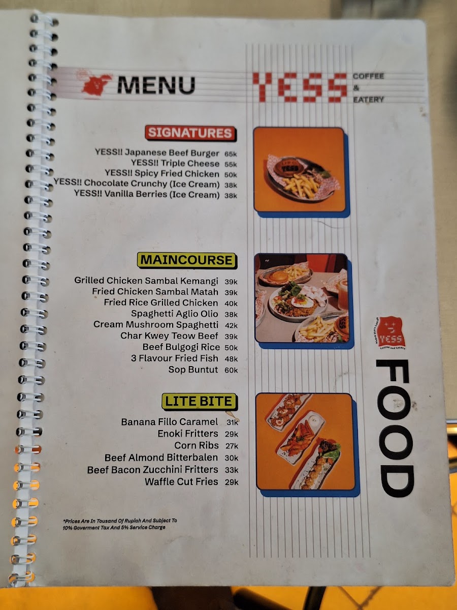 YESS Coffee & Eatery Photo Menu 2