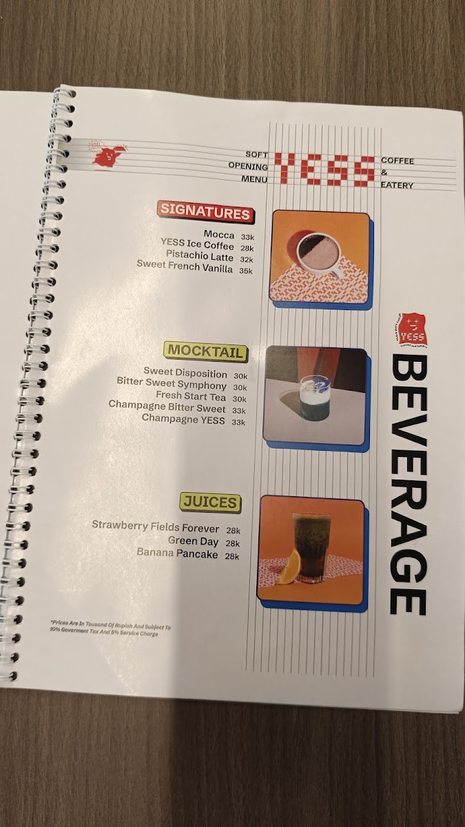 YESS Coffee & Eatery Photo Menu 8