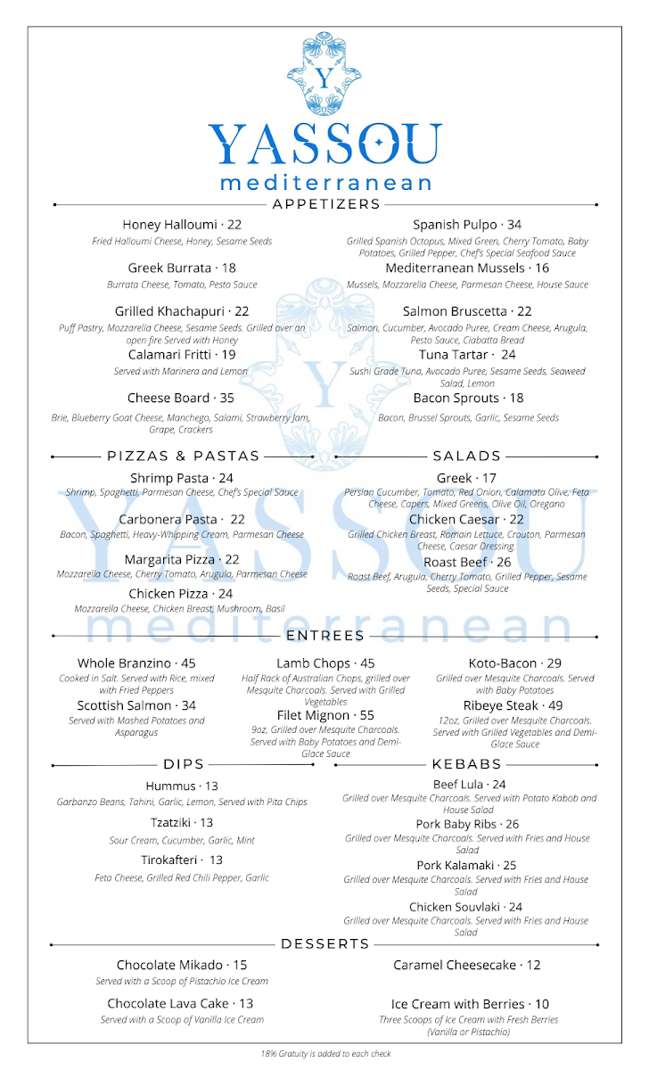 Yassou Mediterranean Photo Menu 2