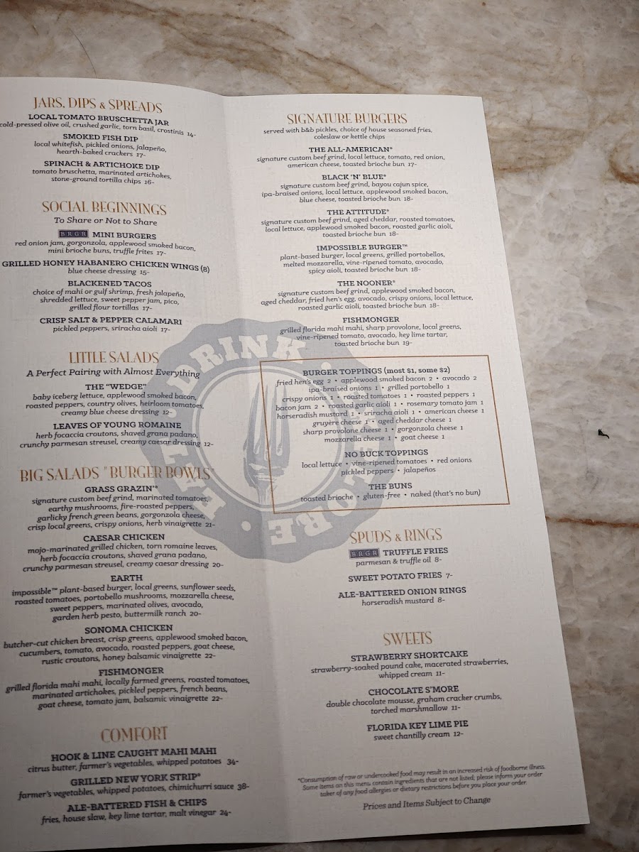 BRGR Kitchen +Bar Photo Menu 9