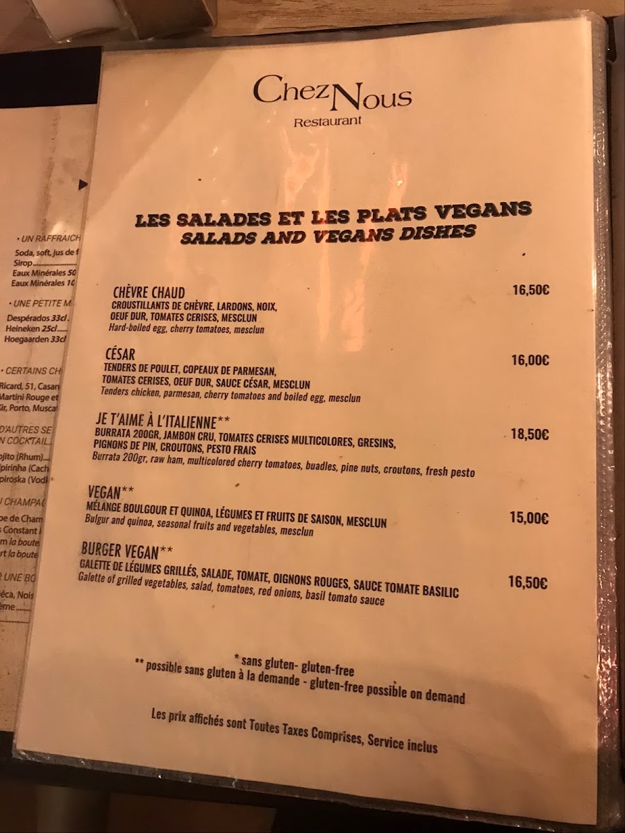 Chez Nous Photo Menu 9