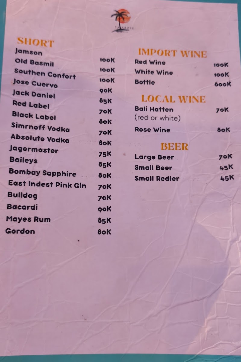 Salabose Bar & Restaurant Photo Menu 4