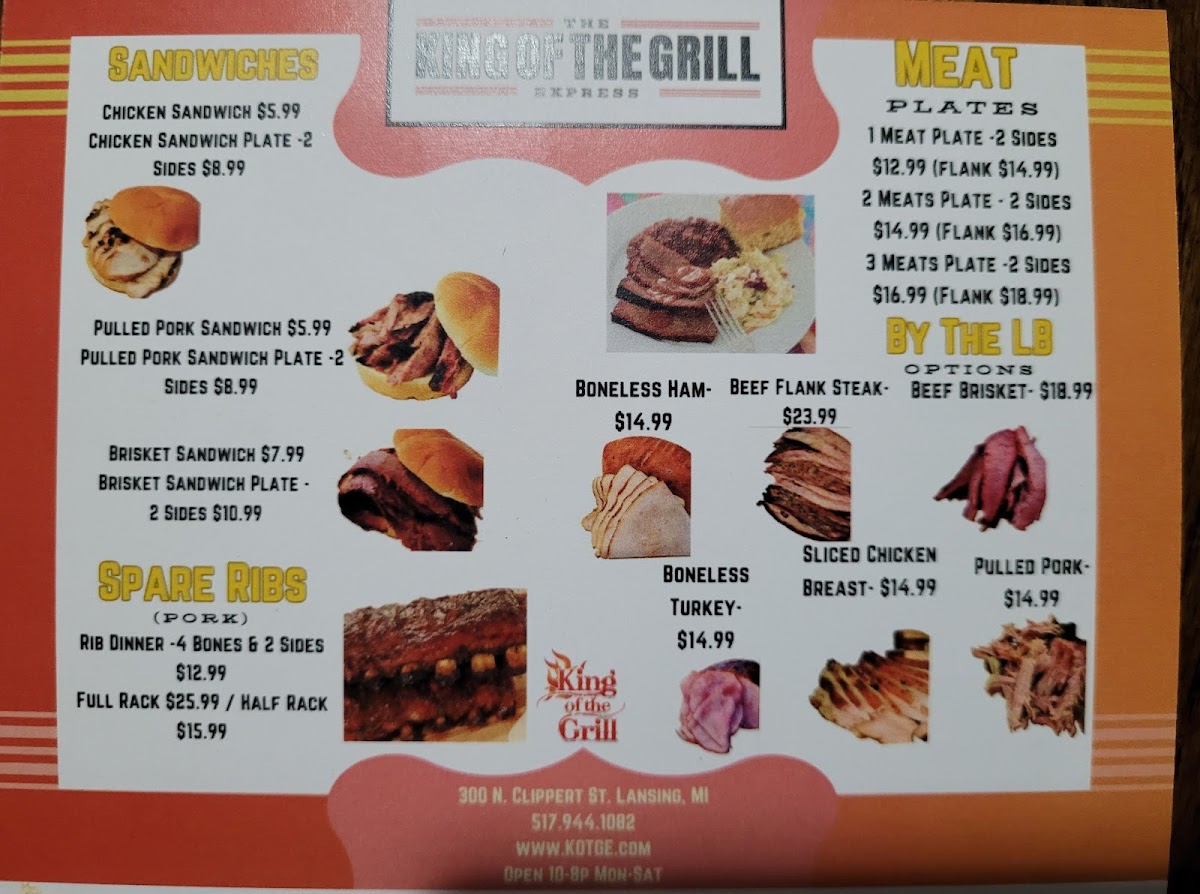 The King of the Grill Express Photo Menu 2