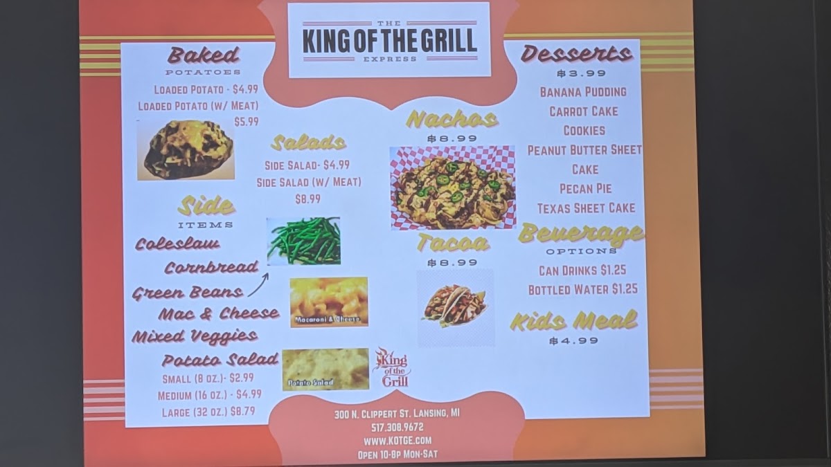 The King of the Grill Express Photo Menu 3