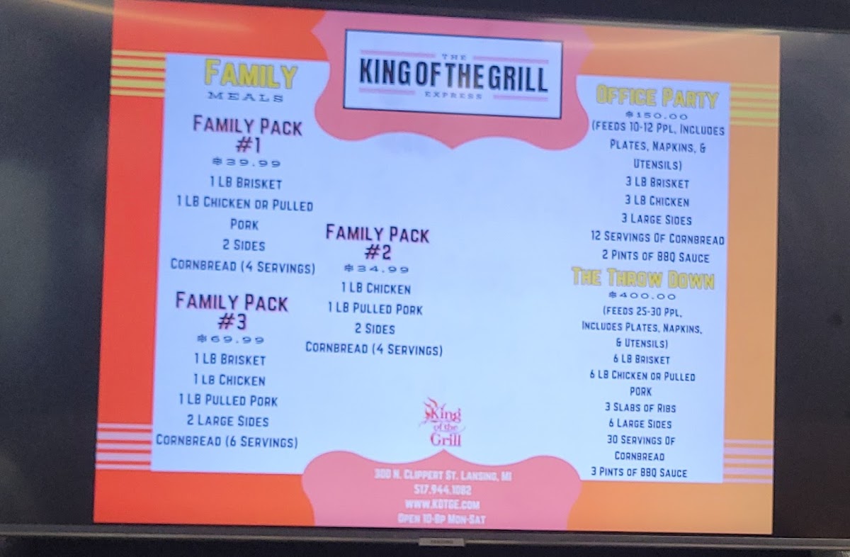 The King of the Grill Express Photo Menu 4