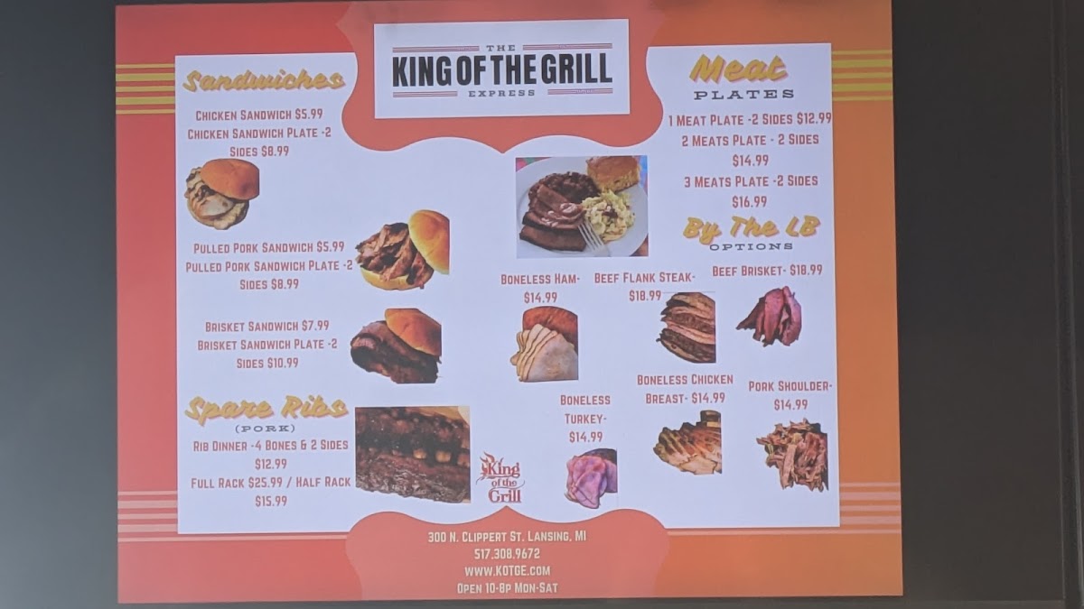The King of the Grill Express Photo Menu 5