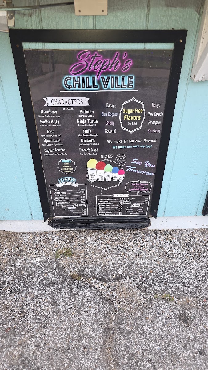 Steph's Chillville Photo Menu 1