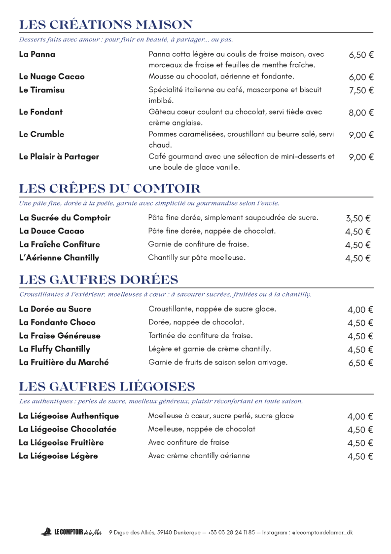 Le Comptoir de la Mer Photo Menu 2