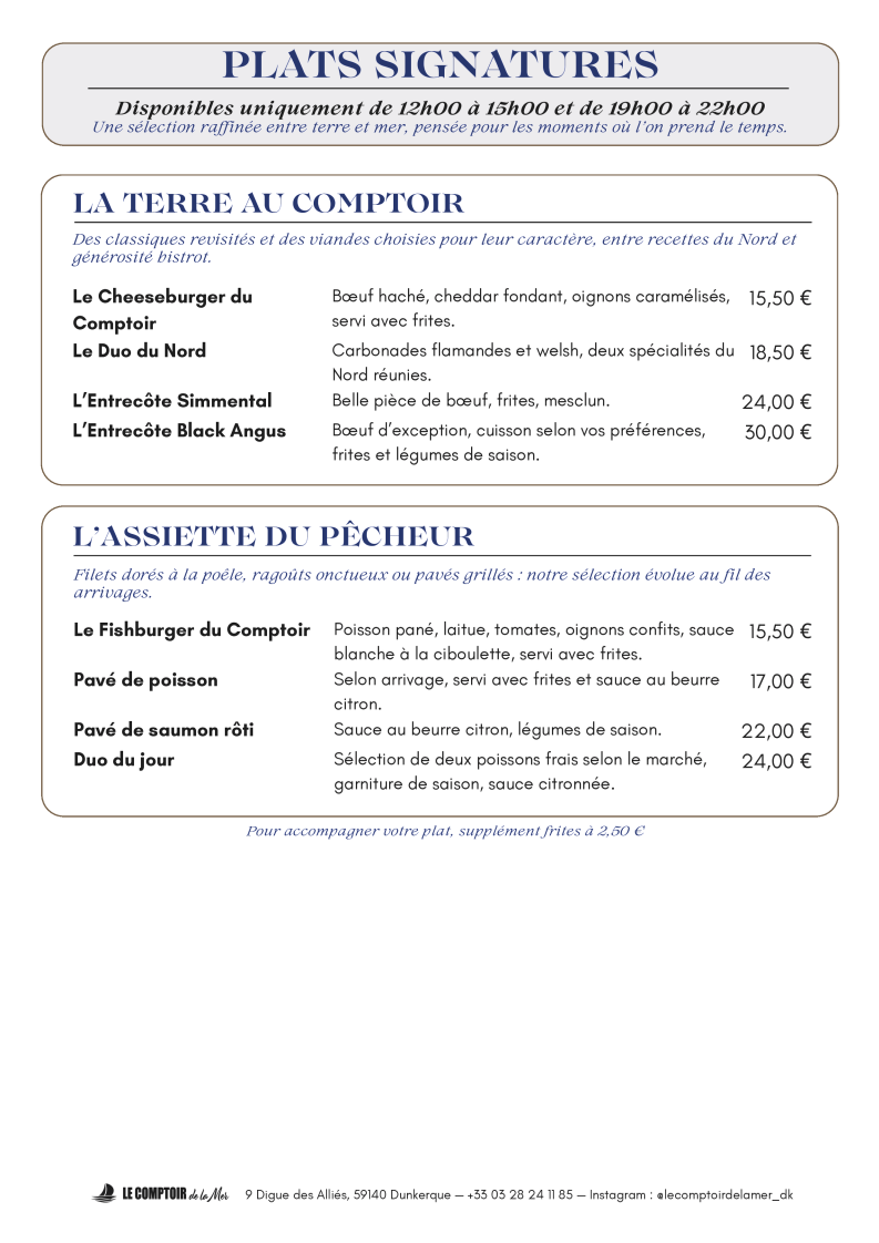 Le Comptoir de la Mer Photo Menu 4