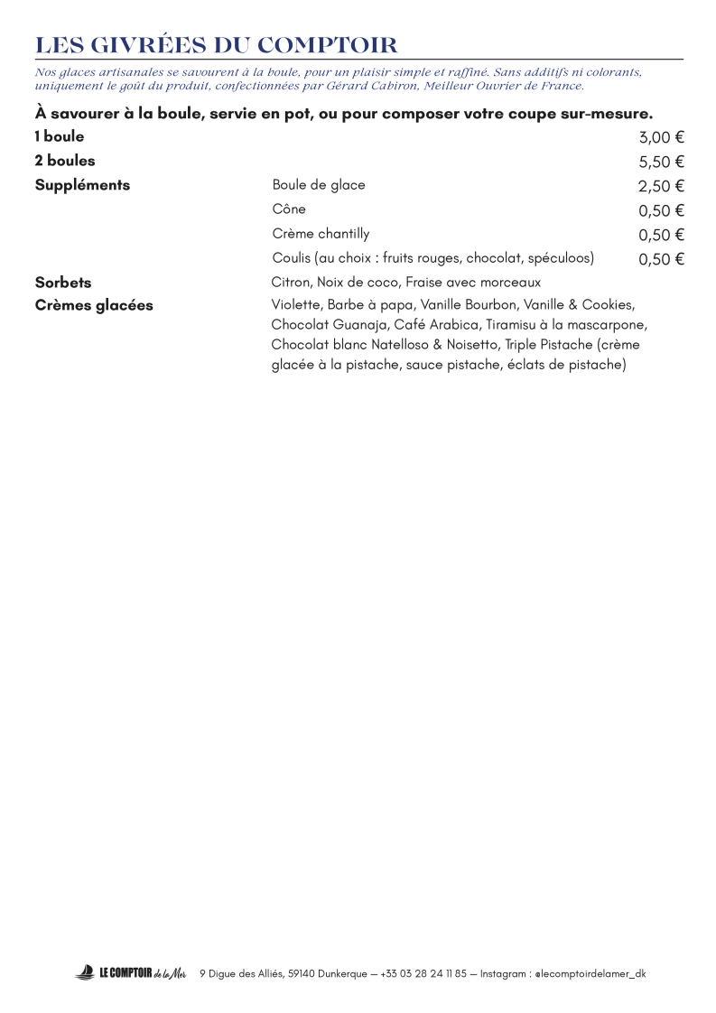 Le Comptoir de la Mer Photo Menu 5