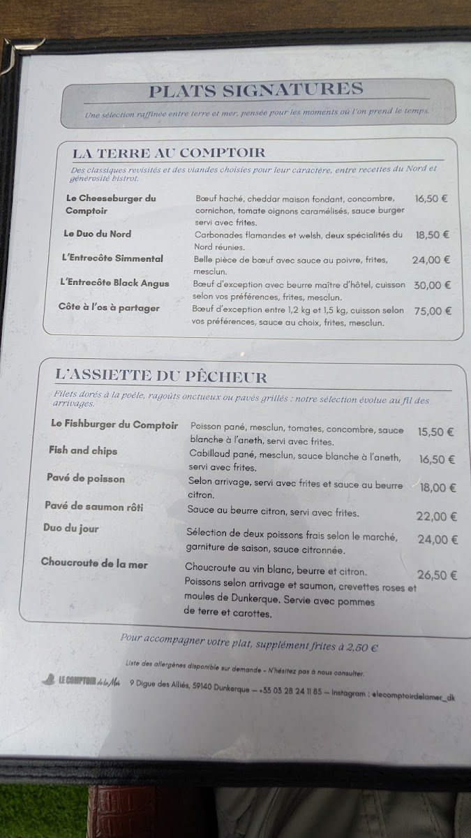 Le Comptoir de la Mer Photo Menu 7