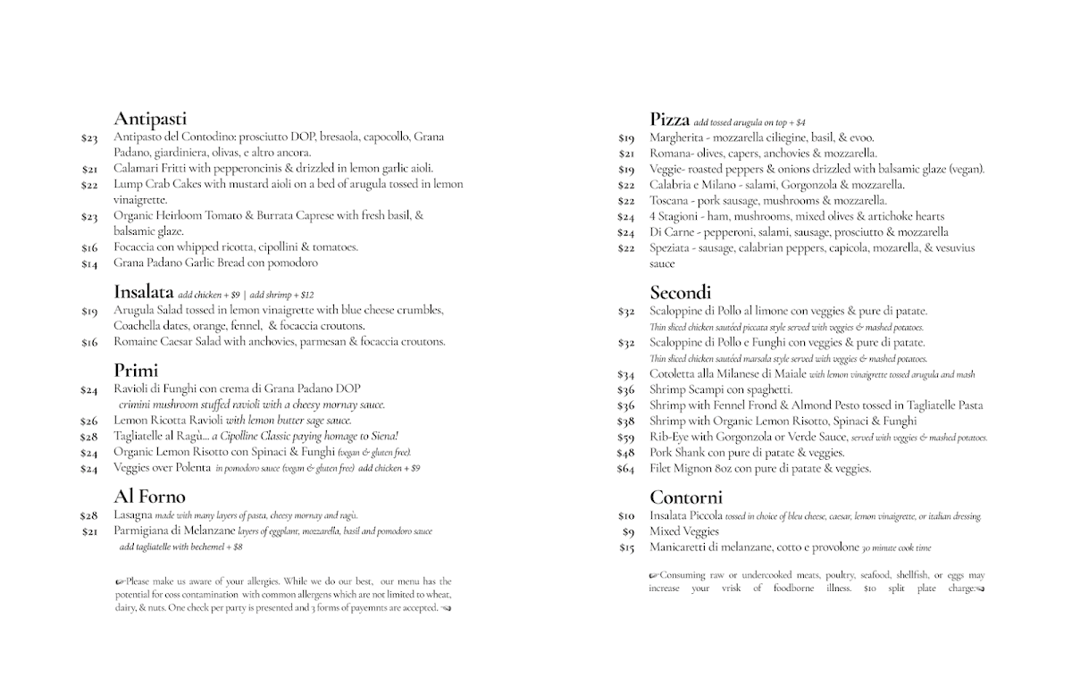 Cipolline Osteria Photo Menu 2