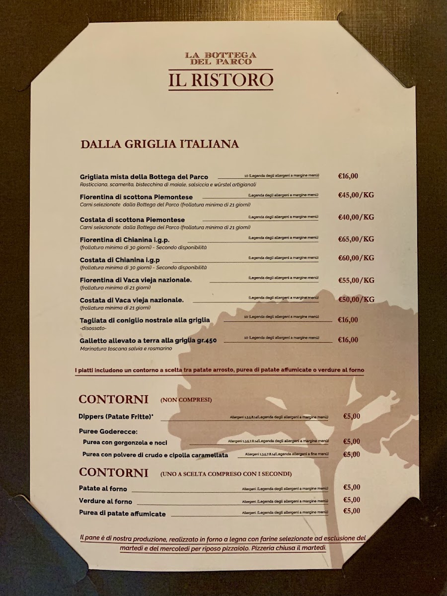 La Bottega del Parco Restaurant Photo Menu 1
