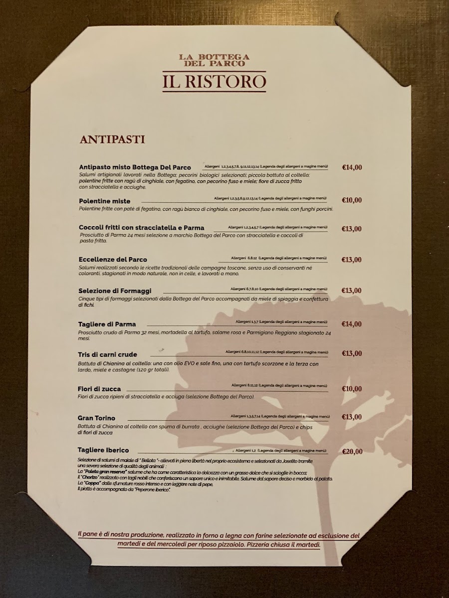 La Bottega del Parco Restaurant Photo Menu 2