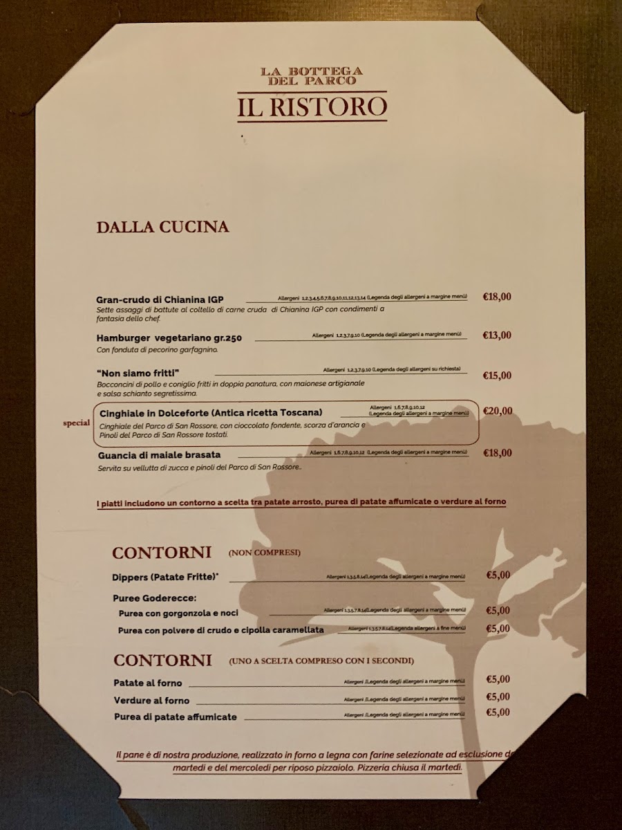 La Bottega del Parco Restaurant Photo Menu 3