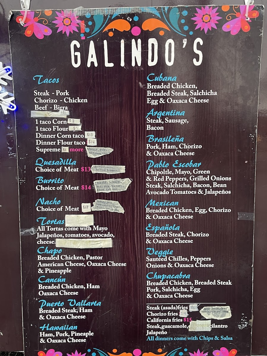 Galindo’s food truck Photo Menu 1