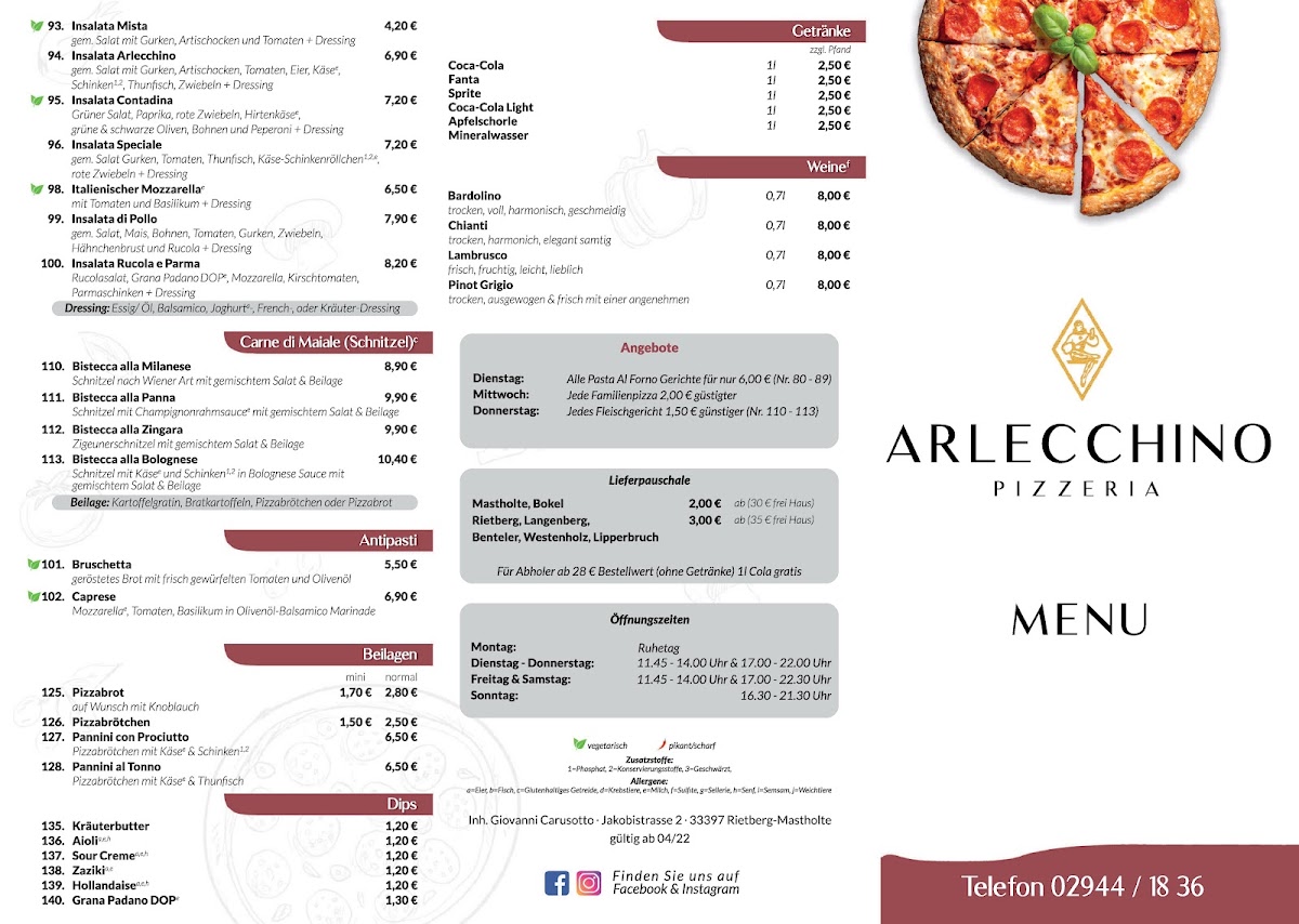 Pizzeria Arlecchino Photo Menu 2