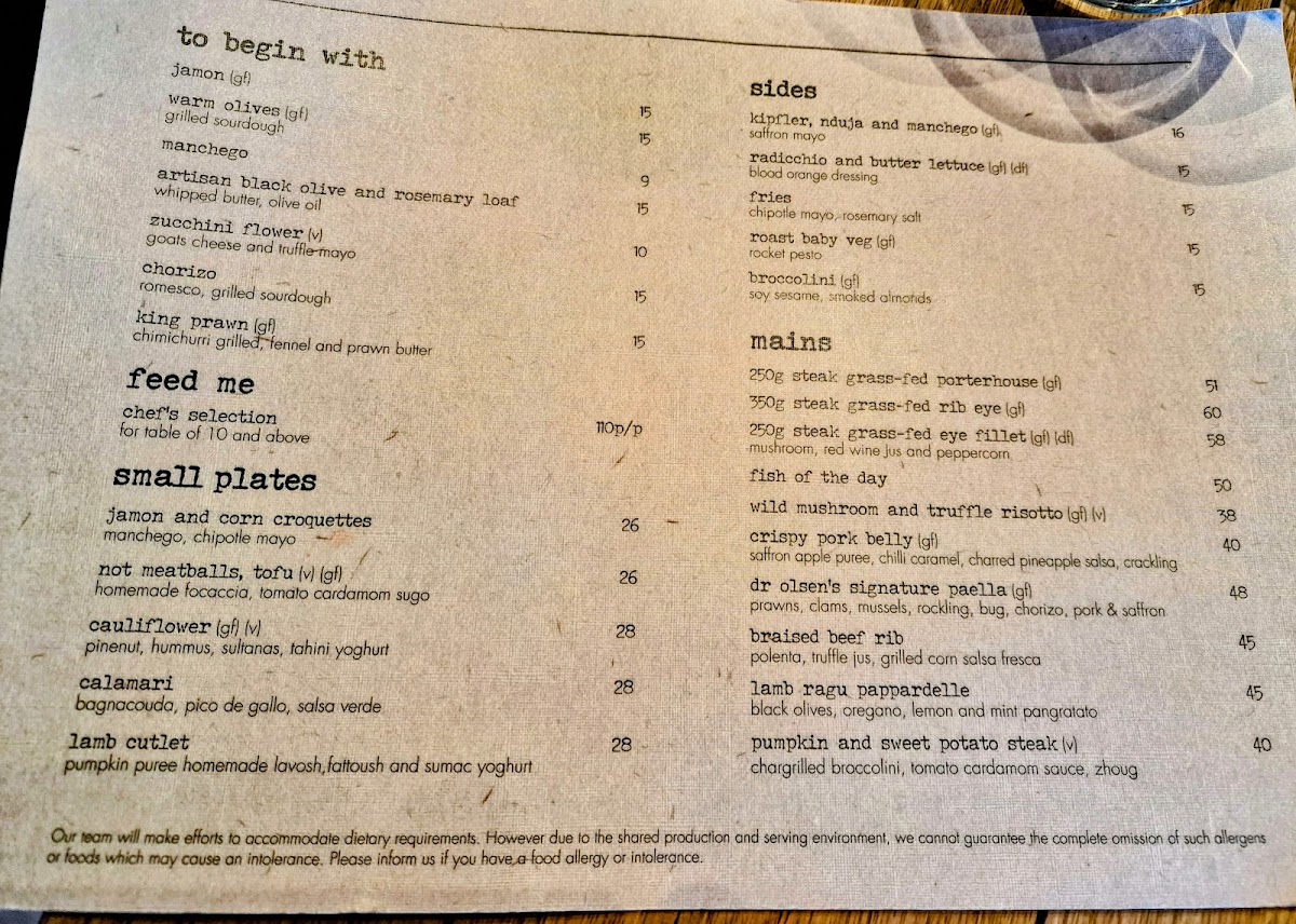 Spoonbill Restaurant and Bar Photo Menu 1