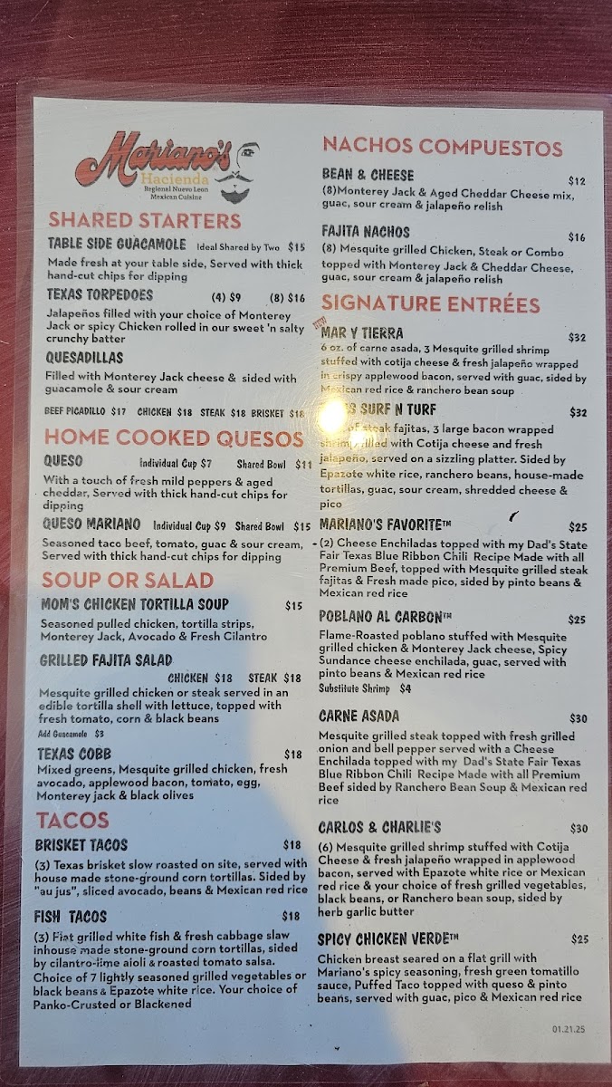 Mariano’s Hacienda Ranch Photo Menu 10