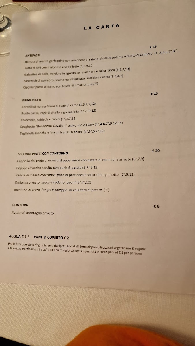 Ristorante Cantine Bernardini Lucca Photo Menu 2