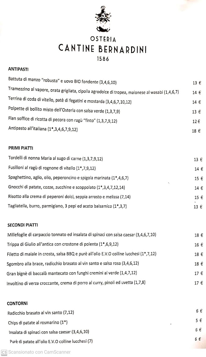 Ristorante Cantine Bernardini Lucca Photo Menu 3