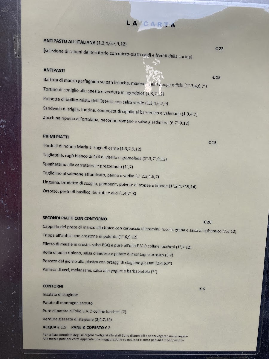 Ristorante Cantine Bernardini Lucca Photo Menu 7