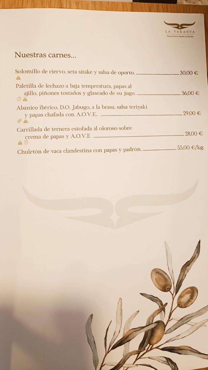 La Taranta Photo Menu 2