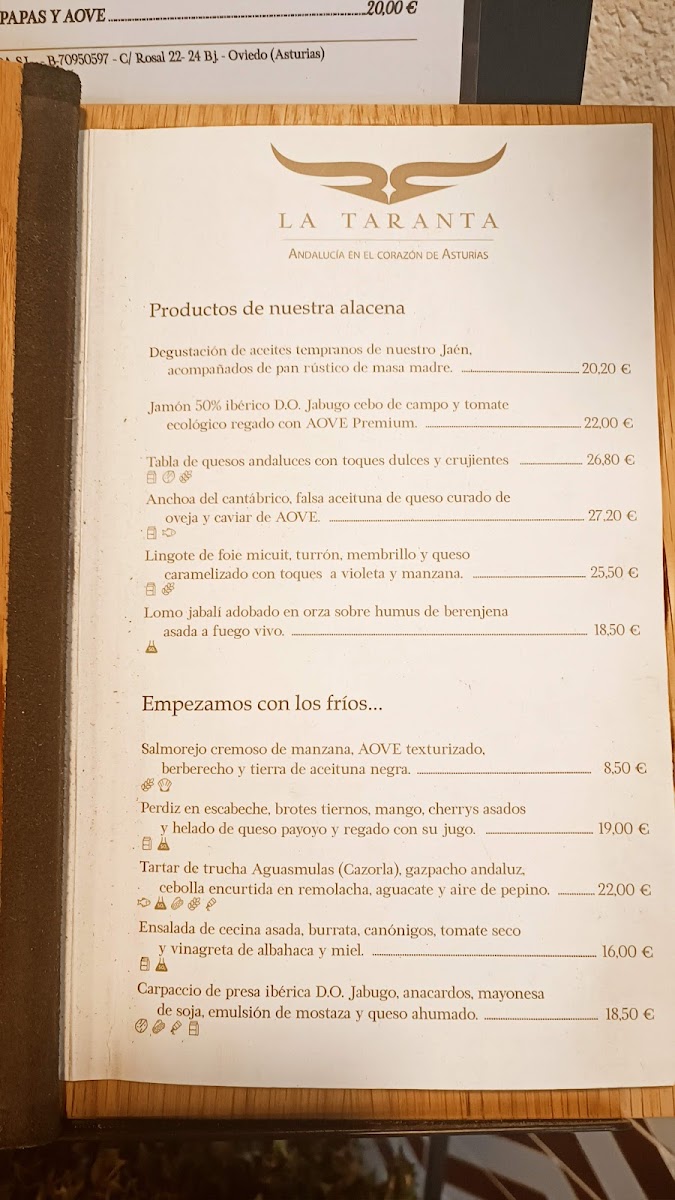 La Taranta Photo Menu 9