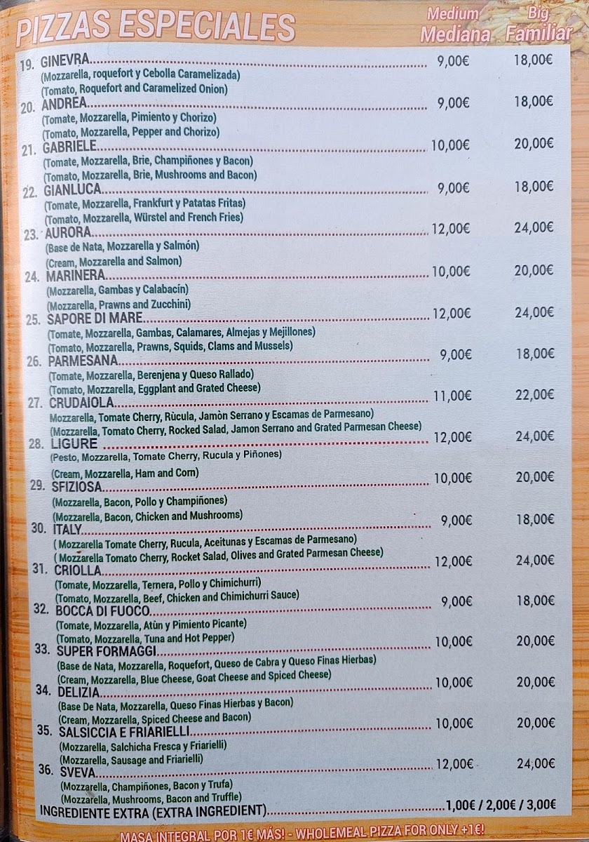 Pizzeria Ginevra Photo Menu 9