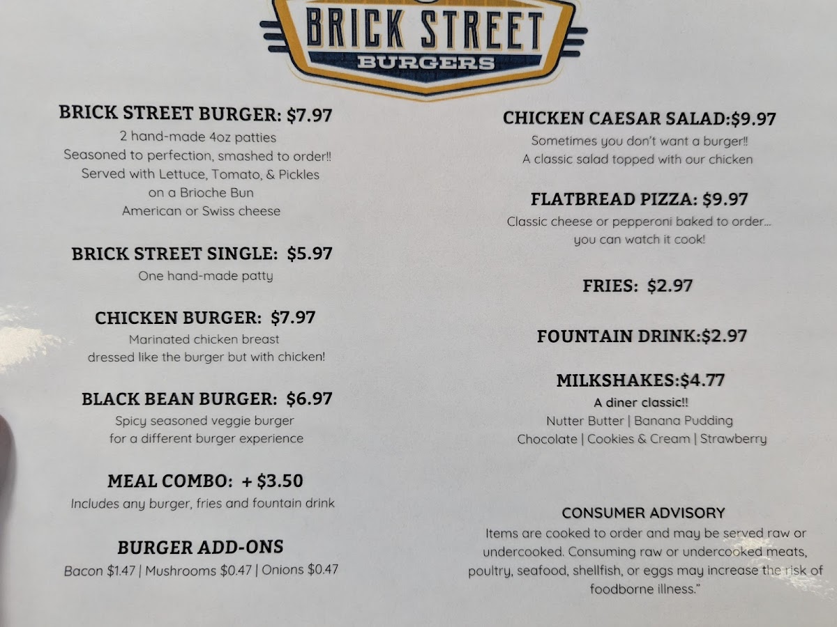 Brick Street Burgers Photo Menu 2