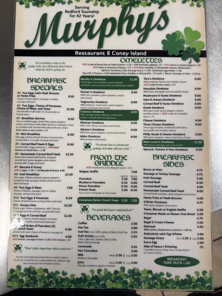 Murphy's Restaurant Photo Menu 4