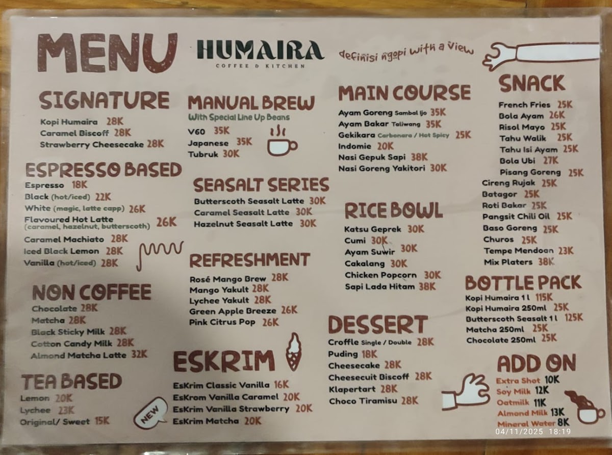 Humaira Coffee & Kitchen Photo Menu 7