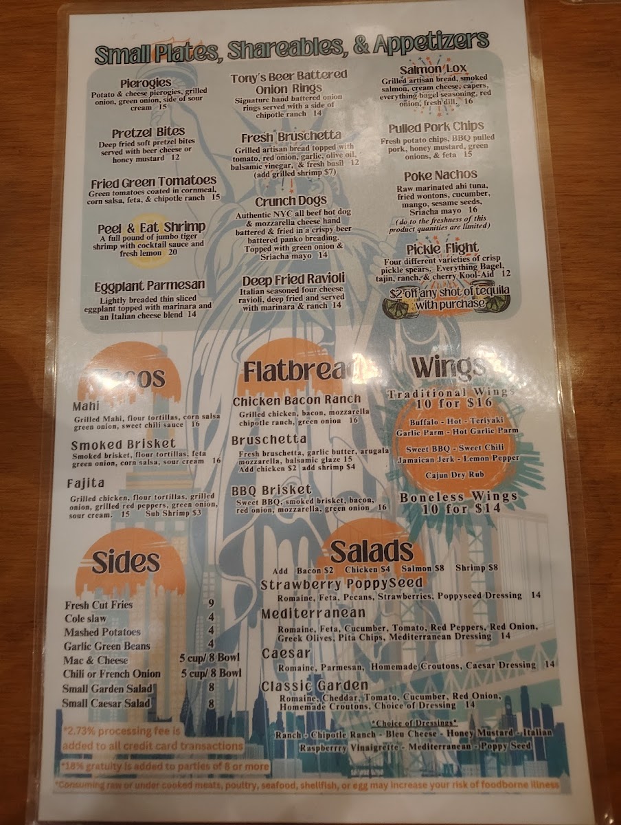 TONY'S - Downtown Sandusky Photo Menu 3
