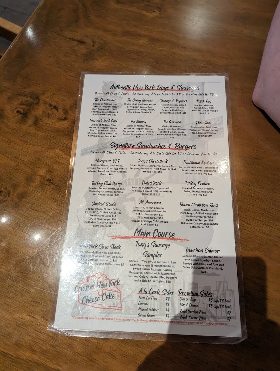 TONY'S - Downtown Sandusky Photo Menu 7