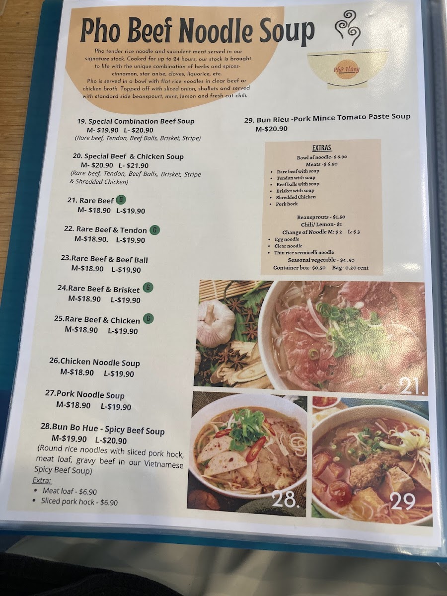 Pho Hung Photo Menu 4