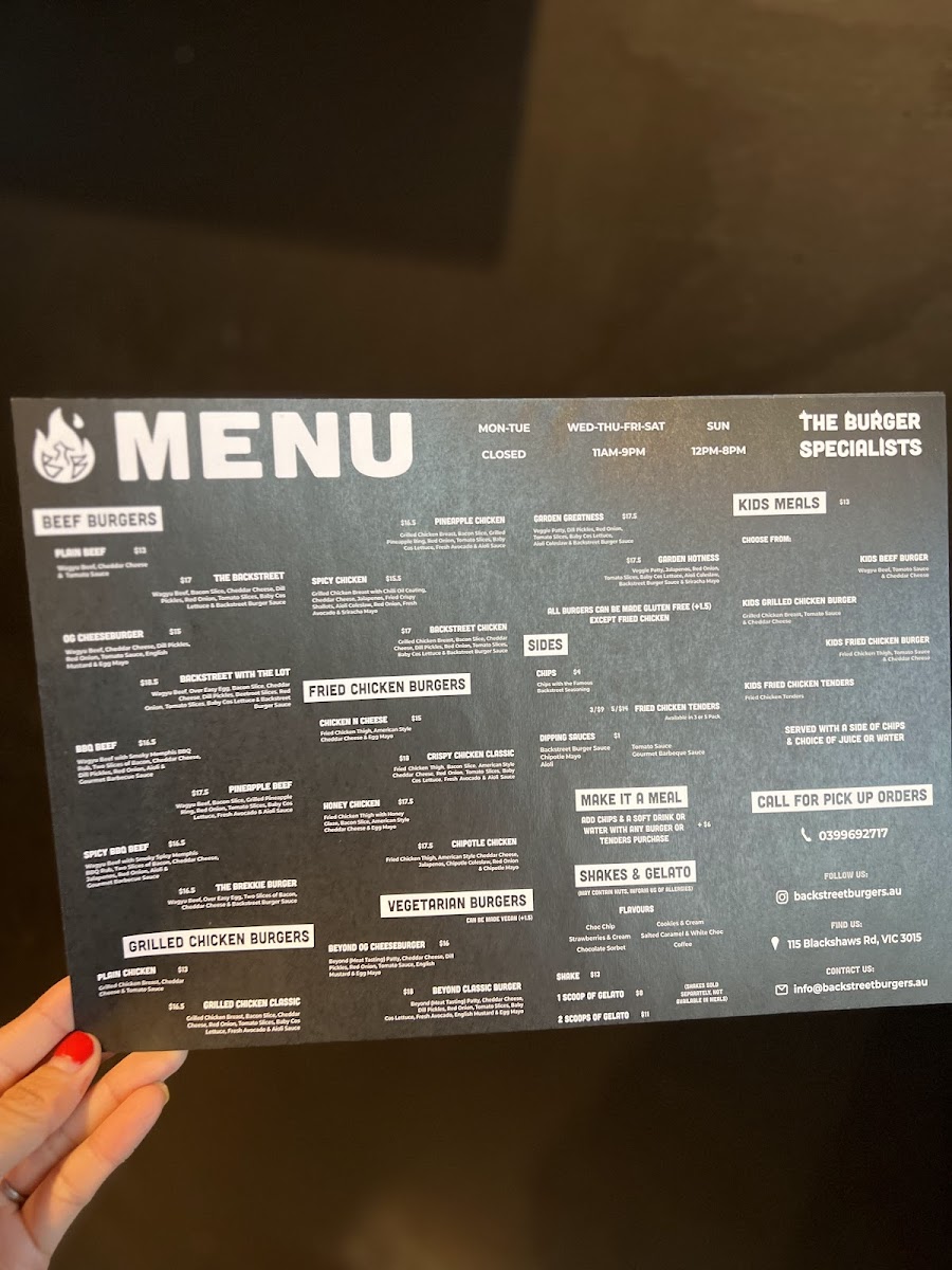 Backstreet Burgers Photo Menu 4