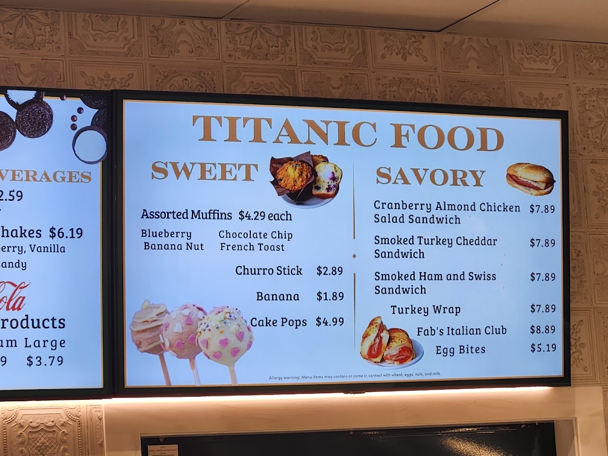 Titanic Ice Cream Photo Menu 4