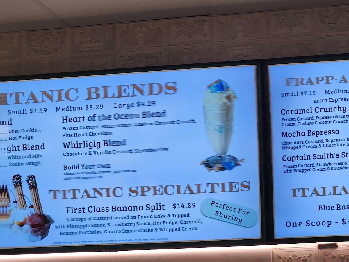 Titanic Ice Cream Photo Menu 5