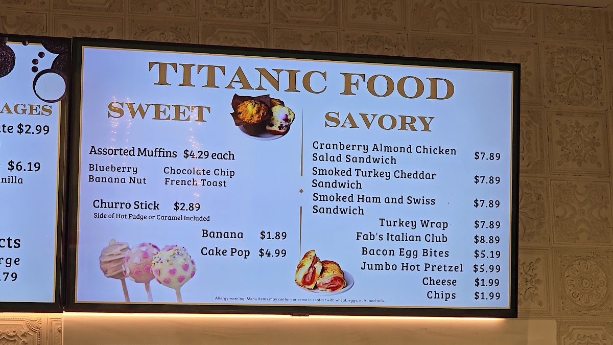 Titanic Ice Cream Photo Menu 6