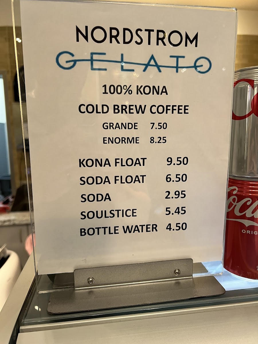 Nordstrom Gelato Bar Photo Menu 1