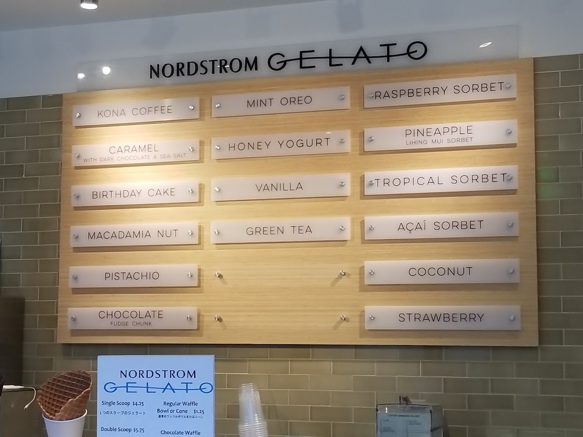 Nordstrom Gelato Bar Photo Menu 10
