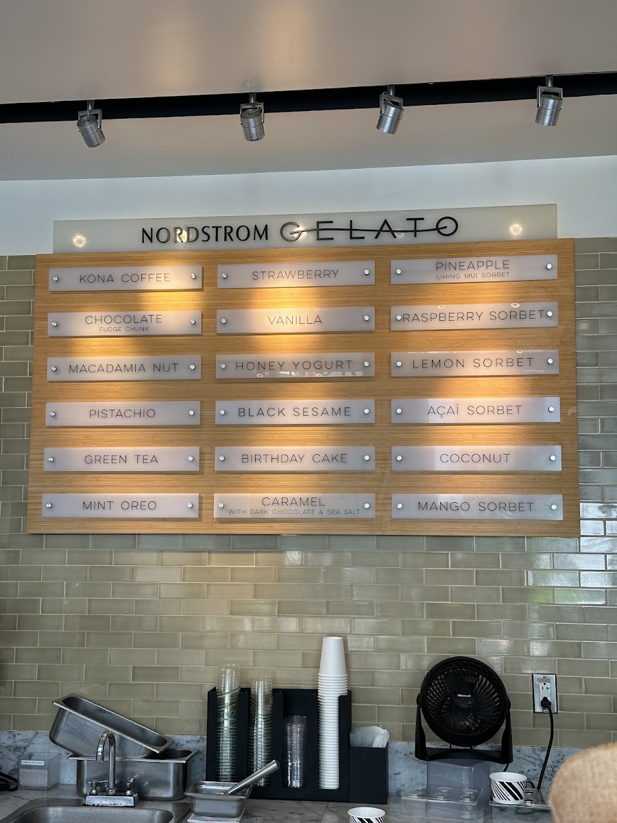Nordstrom Gelato Bar Photo Menu 8