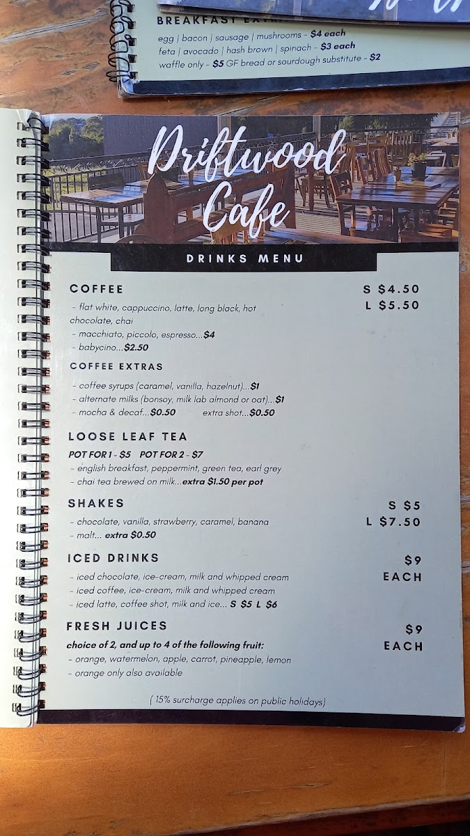 Driftwood Café Photo Menu 1