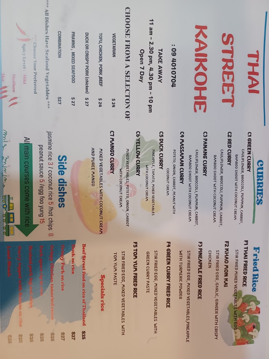 Thai​ Street​ Thai Takeaway Photo Menu 1